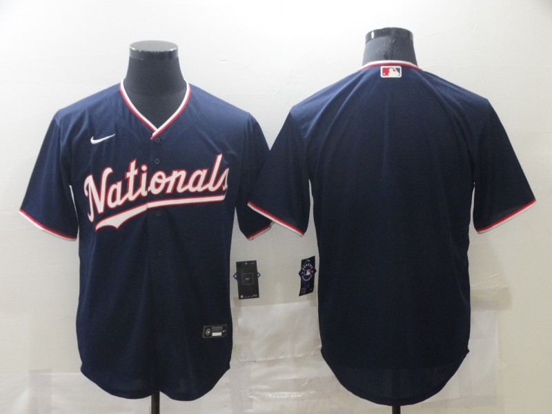 Men's Washington Nationals Navy Alternate Blank Jersey Men's Washington Nationals Navy Alternate Blank Jersey